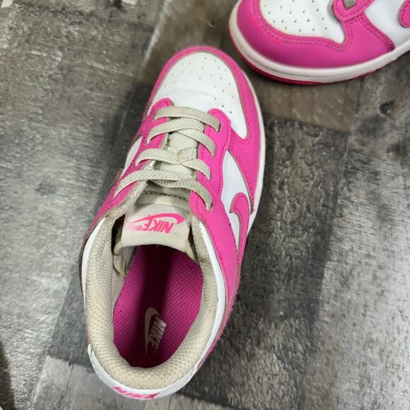 New Nike Dunk Low TD Size 10c Toddler Baby Fuchsia White FB9107-102 - Picture 13 of 16